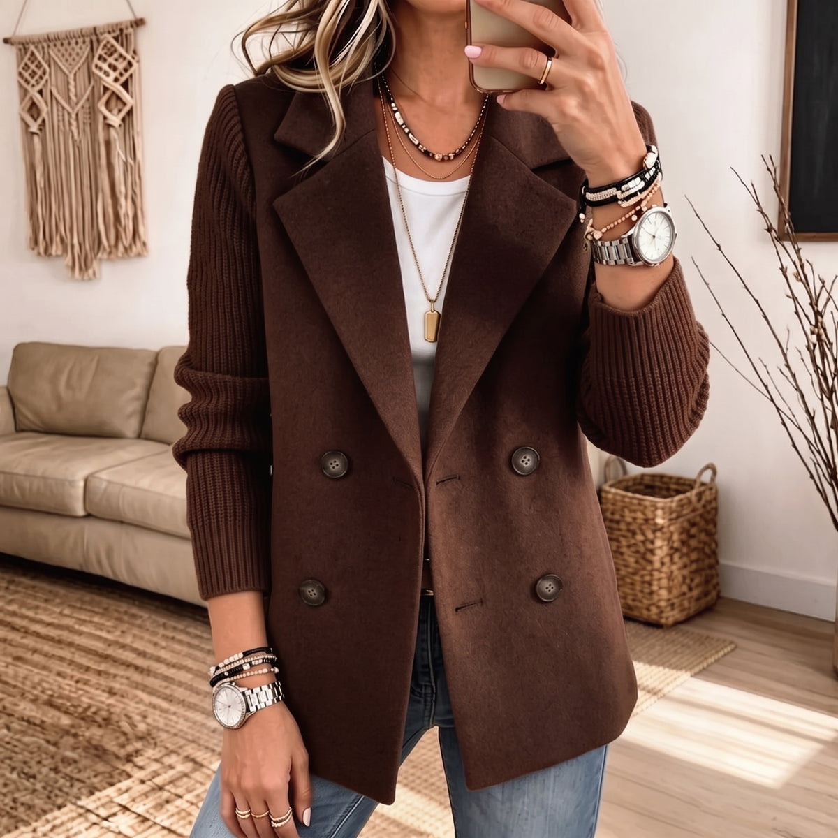 BLAZER CHIC EN MAILLE DOUCE