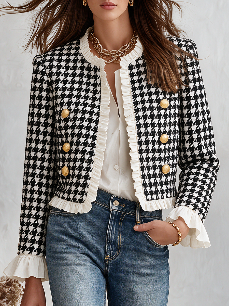 Veste à Volants à Carreaux