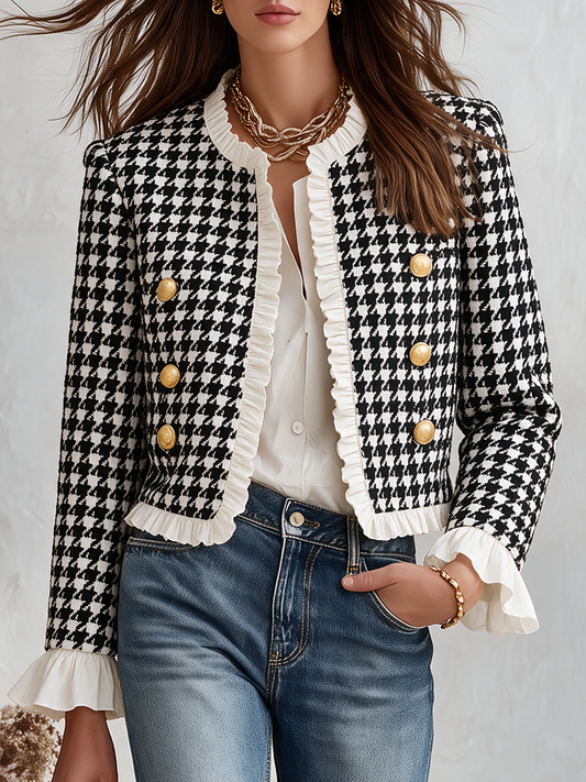 Veste à Volants à Carreaux