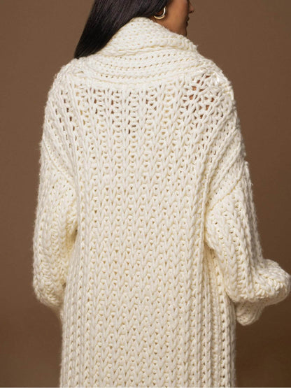 Cardigan Long en Maille Épaisse