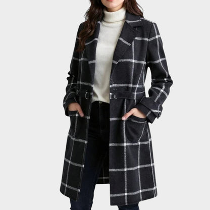 Manteau Tissé à Carreaux