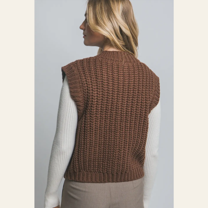 Gilet sans manches en maille épaisse