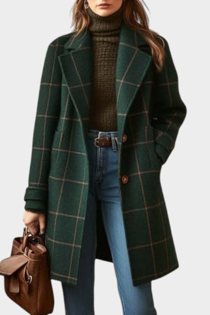 Manteau Tissé à Carreaux