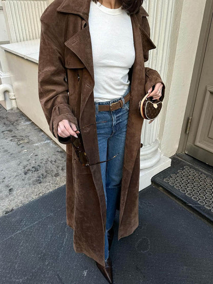 Manteau Long Effet Daim