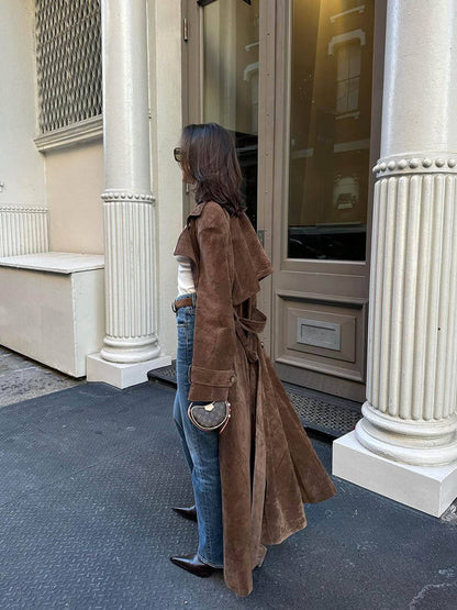 Manteau Long Effet Daim