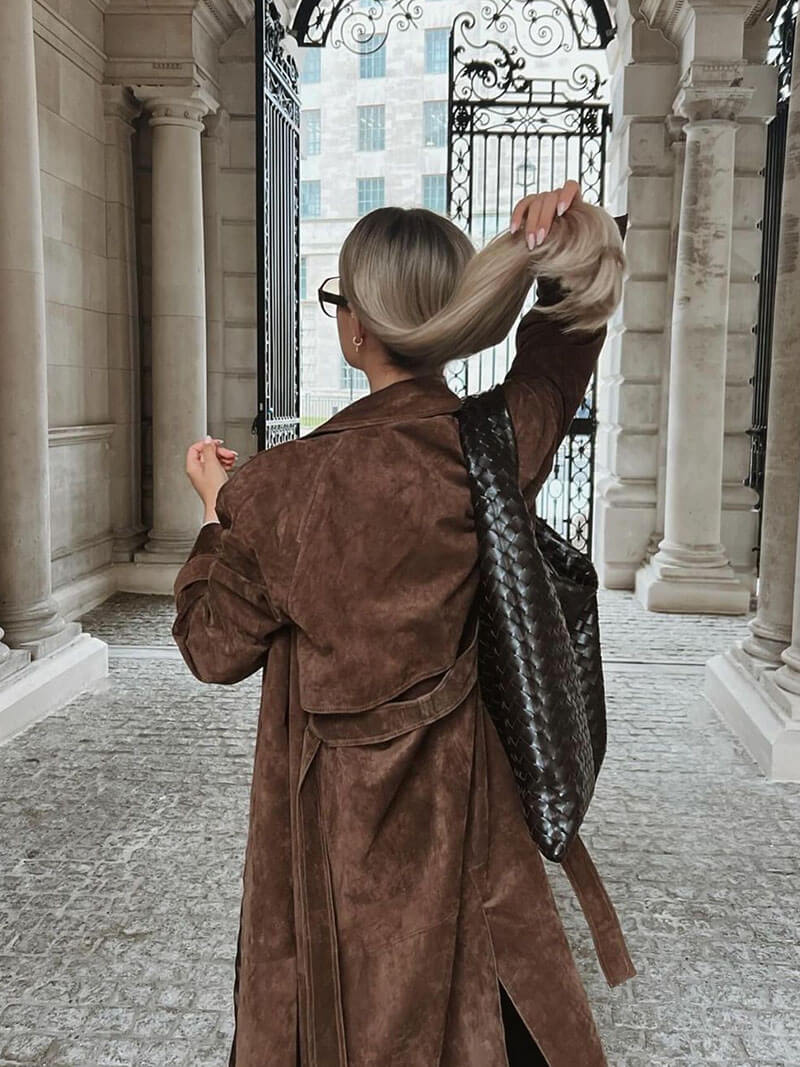Manteau Long Effet Daim