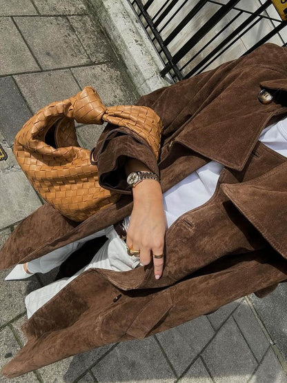 Manteau Long Effet Daim