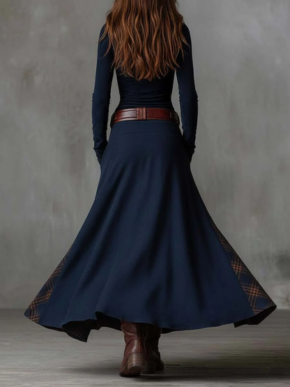 Robe Maxi Patchwork en Daim