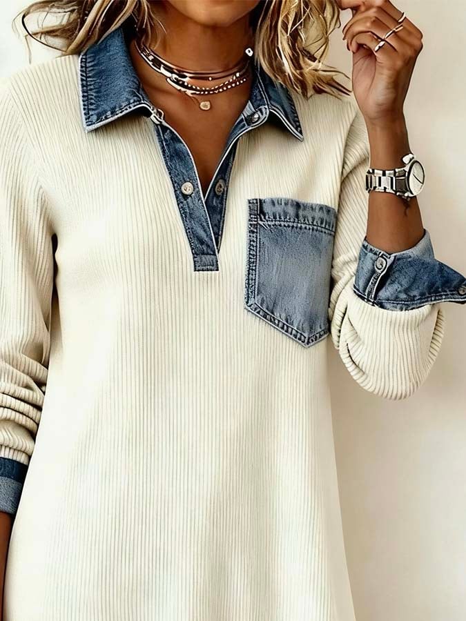 Robe en Jean Patchwork