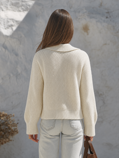Veste en Tricot à Patte de Boutonnage Rayée