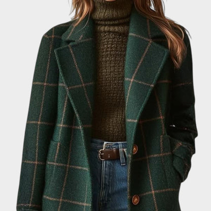 Manteau Tissé à Carreaux
