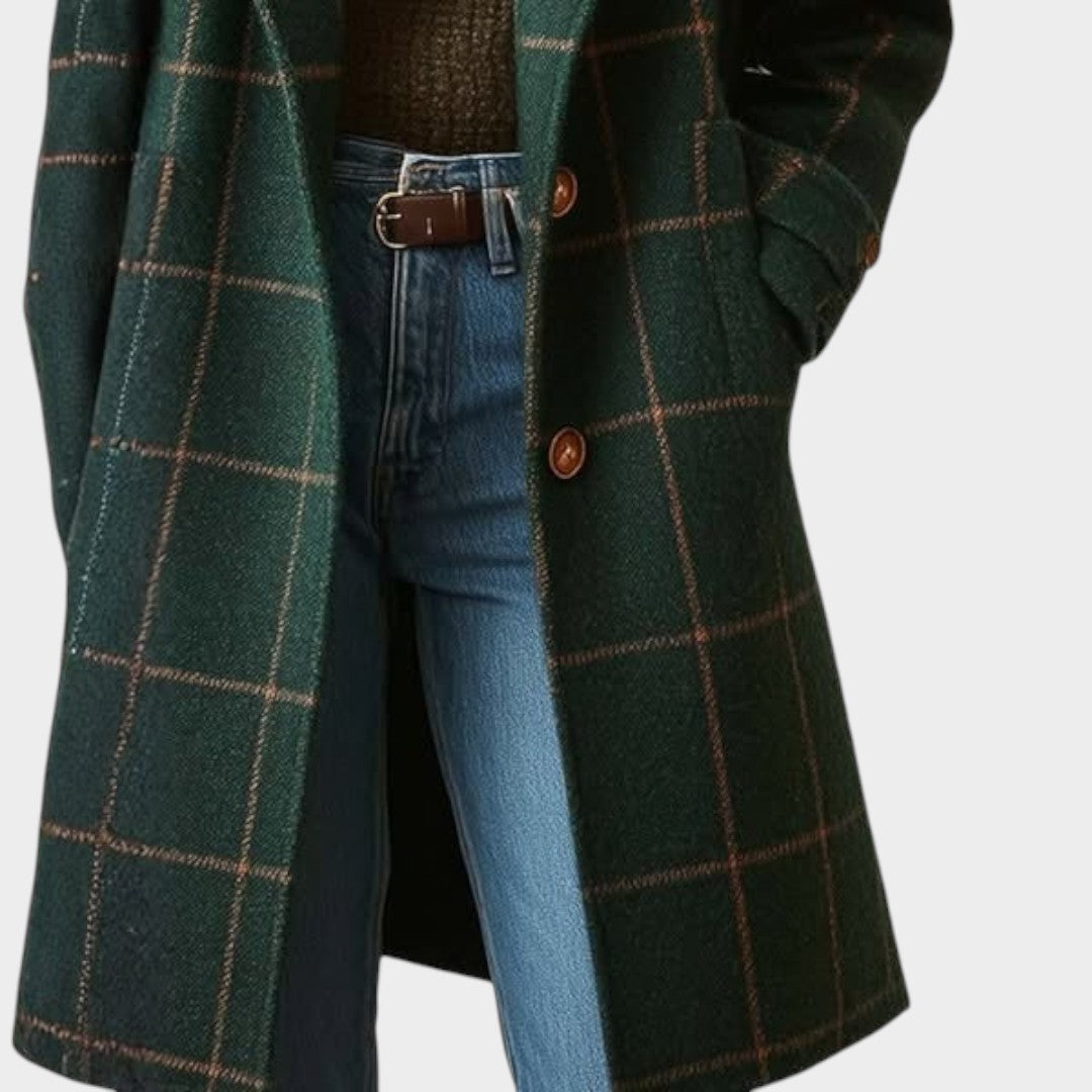 Manteau Tissé à Carreaux