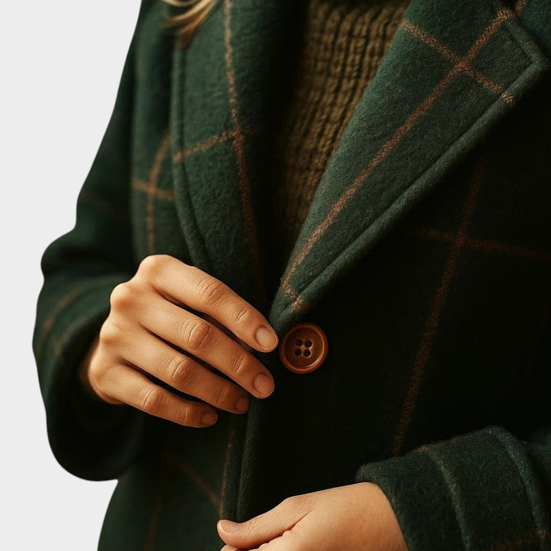 Manteau Tissé à Carreaux