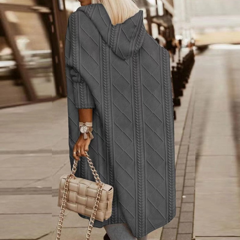 Gilet Tricoté à Capuche